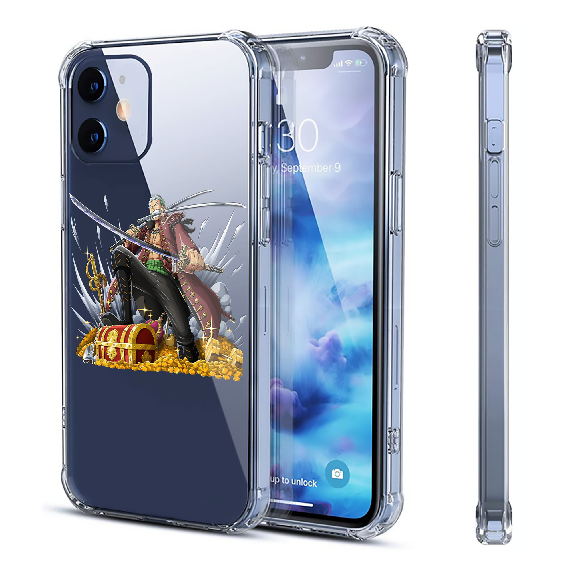 （画像用） ワンピース ロロノア・ゾロ ONE PIECE Roronoa Zoro 【iPhone 12シリーズ対応】透明スマホケース（クリアソフトケース）